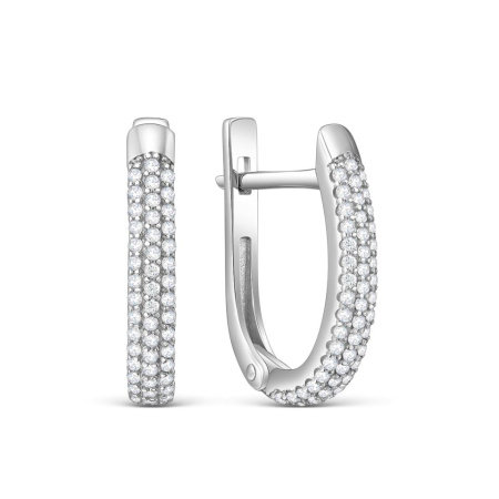 Серьги из серебра с фианитами