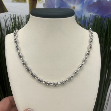 Серебряная цепь «Млечный Путь» с узором