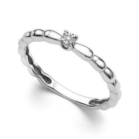 Кольцо из серебра с бриллиантом