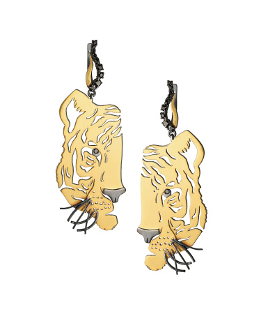 Серебряные серьги «Тигры»