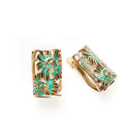 Серебряные серьги «Хризантемы»