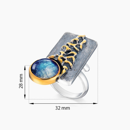 Серебряное кольцо «Лабрадоритовые Сумерки»