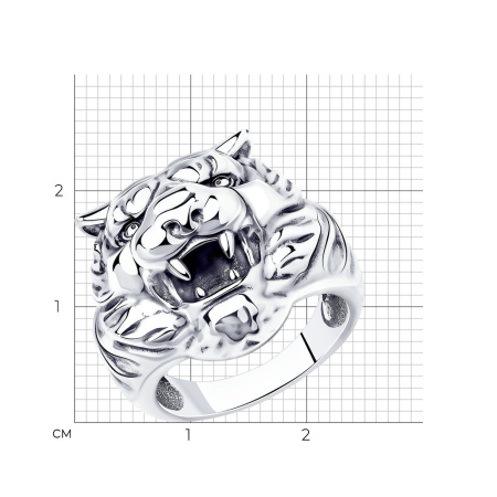 Мужское кольцо из серебра «Тигр»
