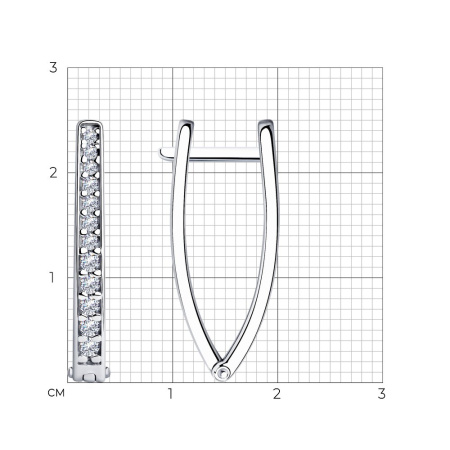 Серьги из серебра с фианитами
