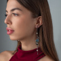 Серьги из серебра с аметистом, жемчугом, перламутром и танзанитами