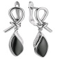 Серьги из серебра с керамикой и фианитами
