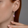 Серьги из серебра с фианитами и эмалью «Балерина»