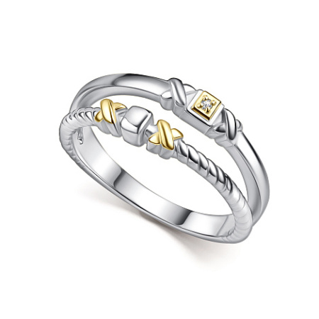 Кольцо из серебра с бриллиантом