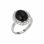 Серебряное кольцо с черным агатом