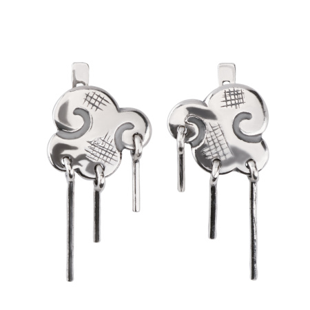 Серебряные серьги «Улетай, туча»