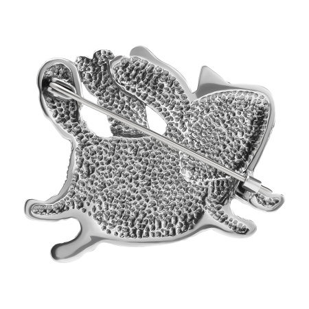 Брошь из серебра «Небожитель» кот с крыльями