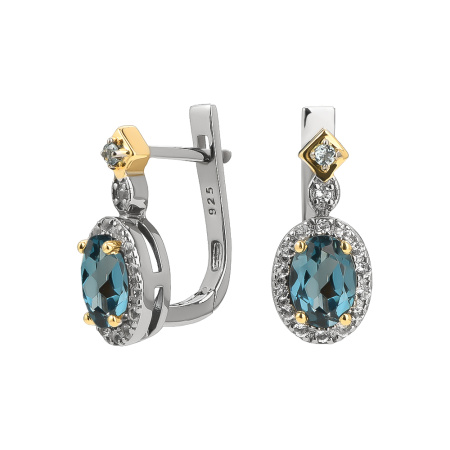 Серьги серебряные с топазом