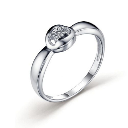 Серебряное кольцо с бриллиантом