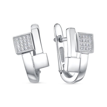 Серебряные серьги с фианитами