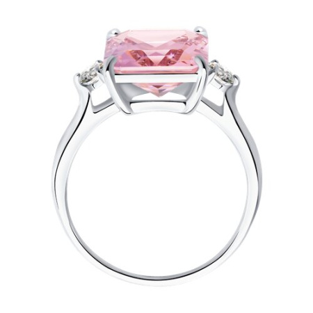 Серебряное кольцо с ситаллом и фианитами