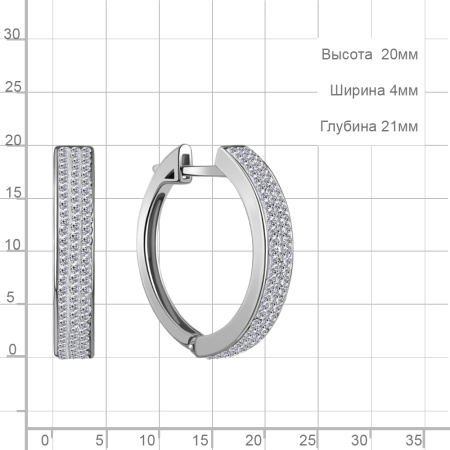 Серьги из серебра с стеклами