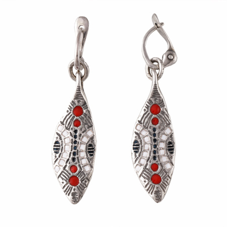 Серебряные серьги «Гана» с эмалью