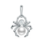 Подвеска из серебра с жемчугом Swarovski и фианитами «Паук»