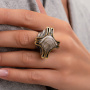 Серебряное кольцо «Крест» с агатом