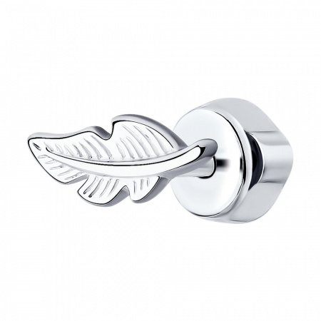 Серьга из серебра «Лист»