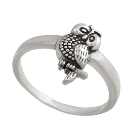 Серебряное кольцо «Совёнок»