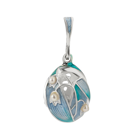 Подвеска из серебра с эмалью «Ландыши» Фаберже