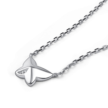 Колье из серебра с бриллиантом «Бабочка»