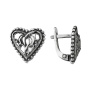 Серебряные серьги «Сердце с узором»