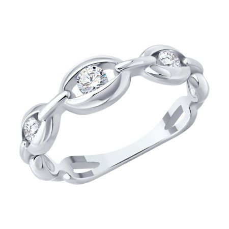 Кольцо из серебра с фианитами