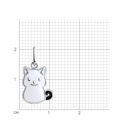 Подвеска из серебра с эмалью «Кот»