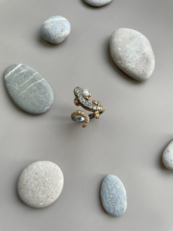 Кольцо из серебра «Ящерица»