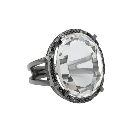 Серебряное кольцо с горным хрусталем