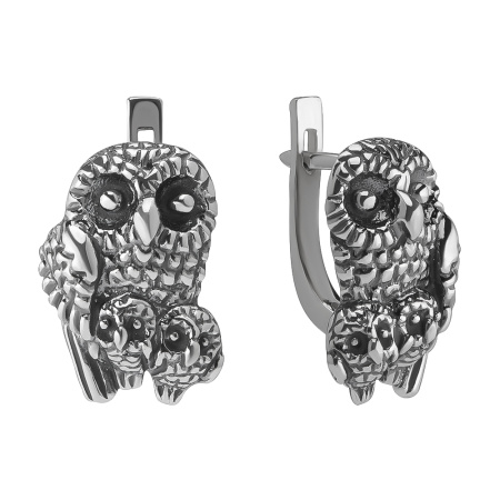Серебряные серьги «Совы»