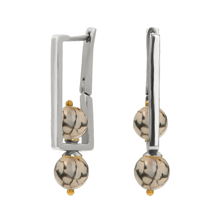 Серьги из серебра с лунным камнем