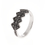 Кольцо серебряное с марказитами
