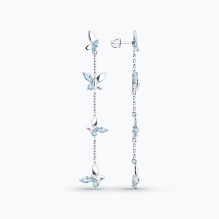 Серьги из серебра с топазами «Бабочки»