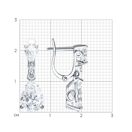 Серьги из серебра с фианитами SOKOLOV