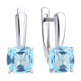 Серьги из серебра с голубыми топазами