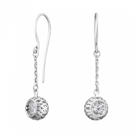 Серьги из серебра с фианитами