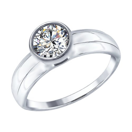 Кольцо из серебра с фианитом