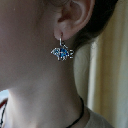 Серьги из серебра «Рыбы»