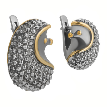 Серьги из серебра «Ёжик»