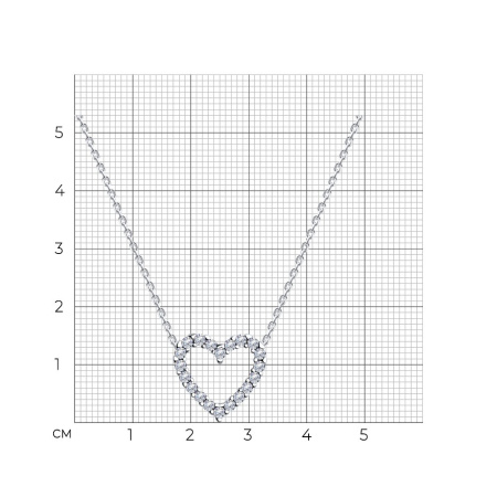 Колье из серебра с фианитами «Сердце»