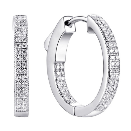 Серьги из серебра с фианитами