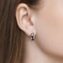 Серьги из серебра с гранатом и фианитами