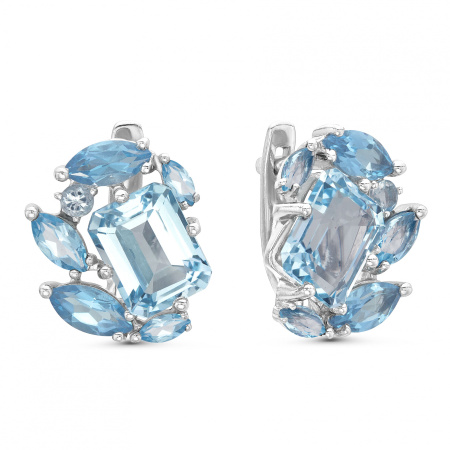 Серебряные серьги с топазом