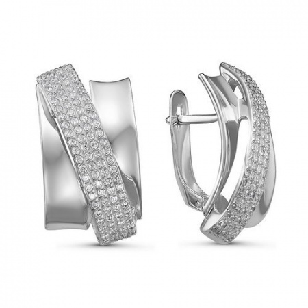 Серебряные серьги с фианитами