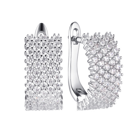 Серебряные серьги с фианитами