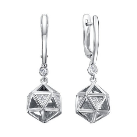 Серьги из серебра с фианитами