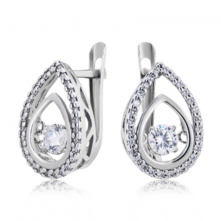 Серебряные серьги с фианитами